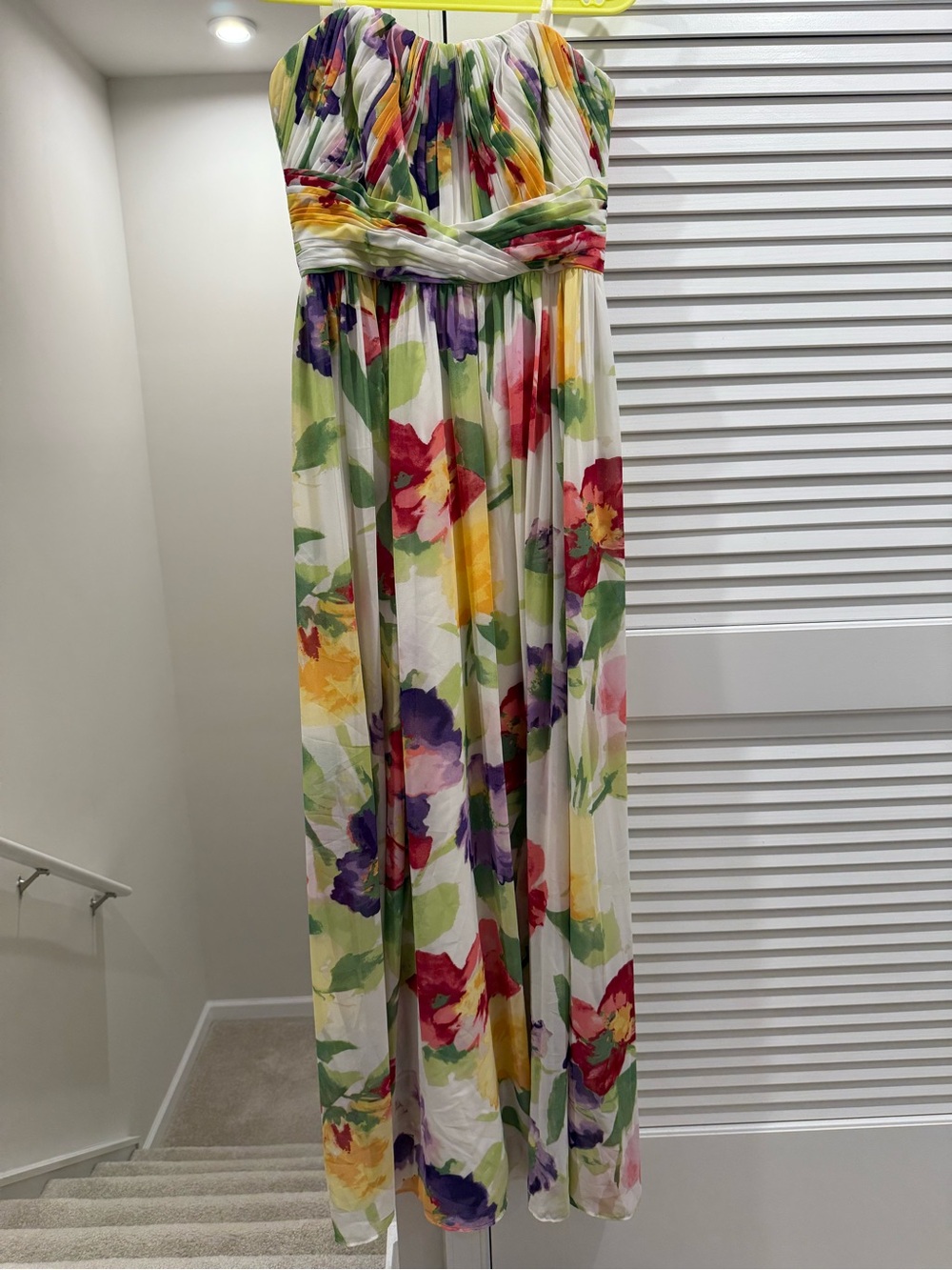 Ralph Lauren Evening NEW White & Floral Chiffon Strapless Formal Dress 4